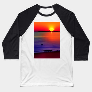 RED HUED EVOCATIVE OCEAN SUNRISE Baseball T-Shirt